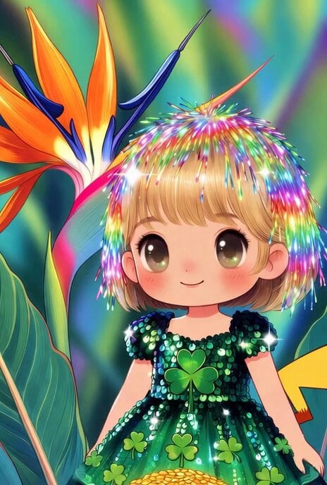 Chibi Suze Orman/Rainbow Brite hybrid turned into Pikachu