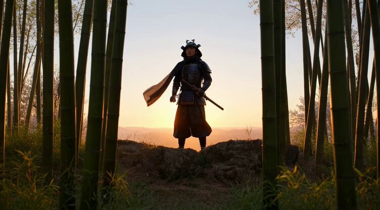 Lone Samurai on Misty Cliff Video Prompt