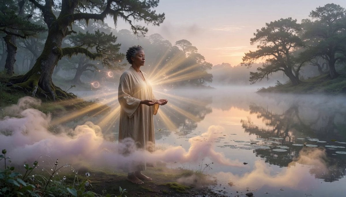 Ethereal Meditating Figure Pan