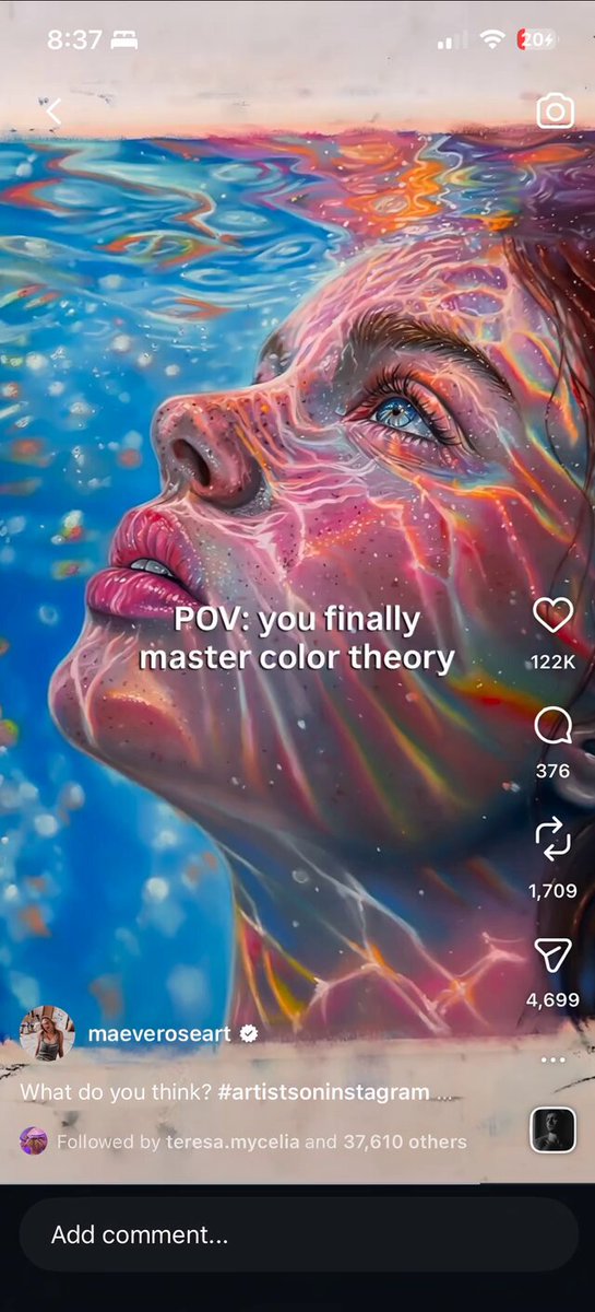 Iridescent Water Face Animation