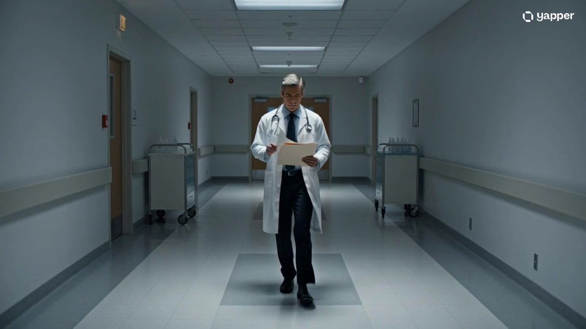 Cinematic sci-fi hospital video scene