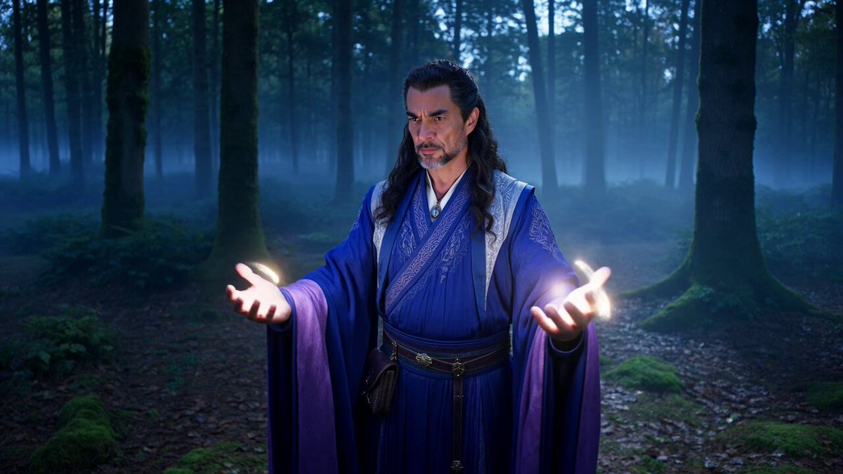 Sorcerer Casting Spells with Glowing Energy