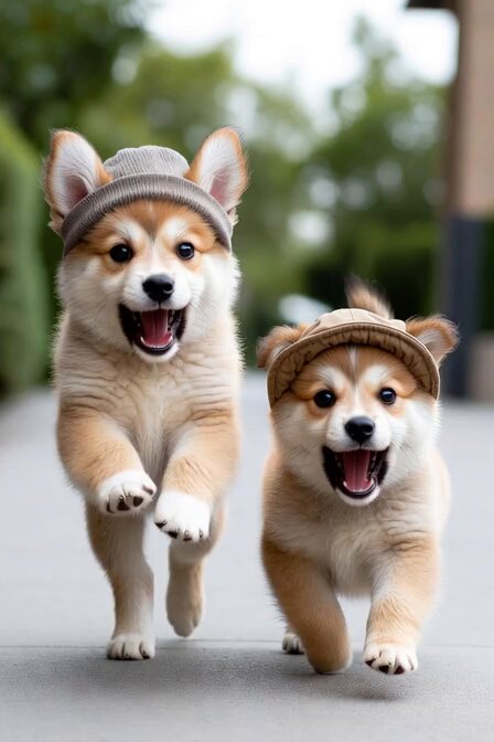 Singing Puppies in Hats