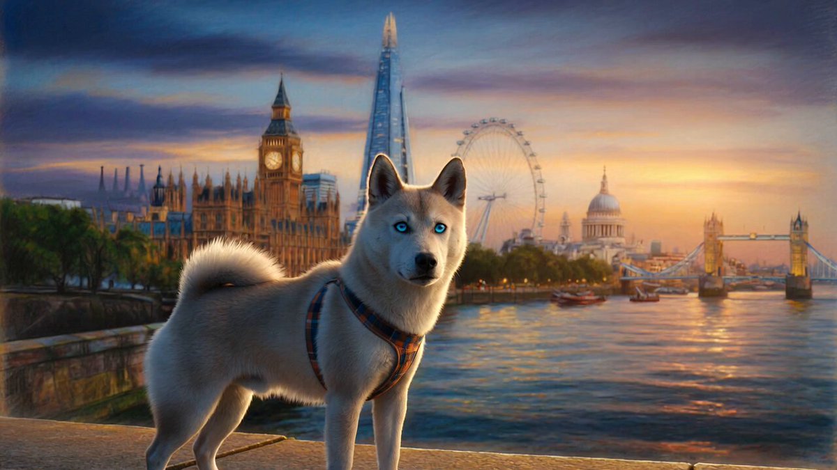 Shiba Inu London Sunset