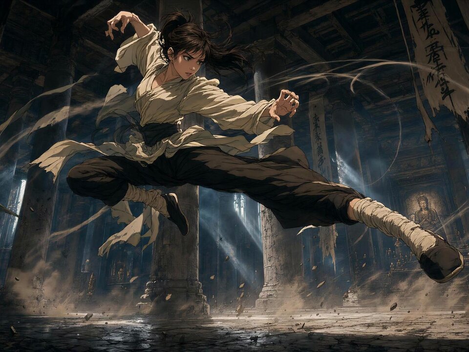 Cinematic Anime Kung Fu Performance