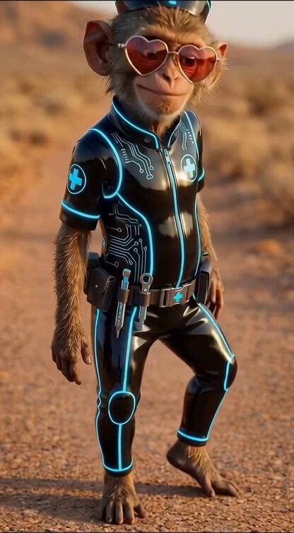 Chimp Character Outfit Transition