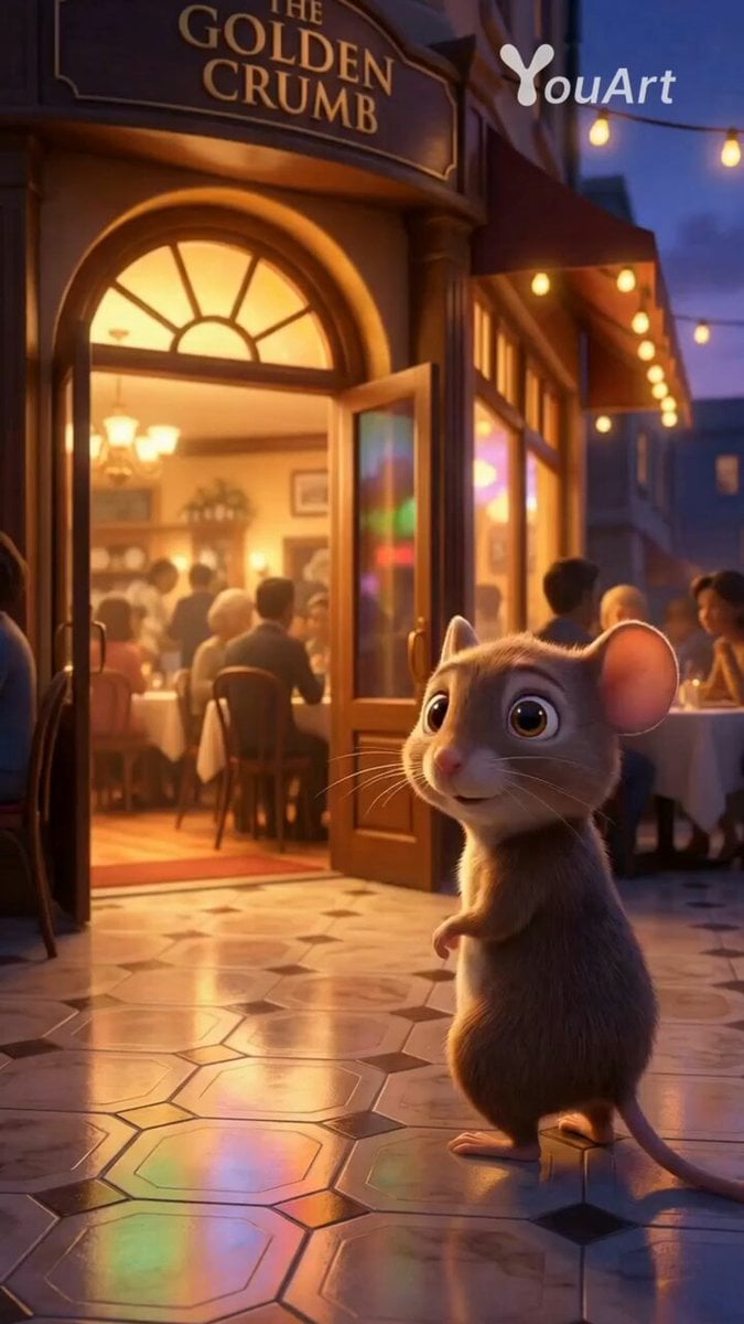 Mouse Searching for Food and Being Chased