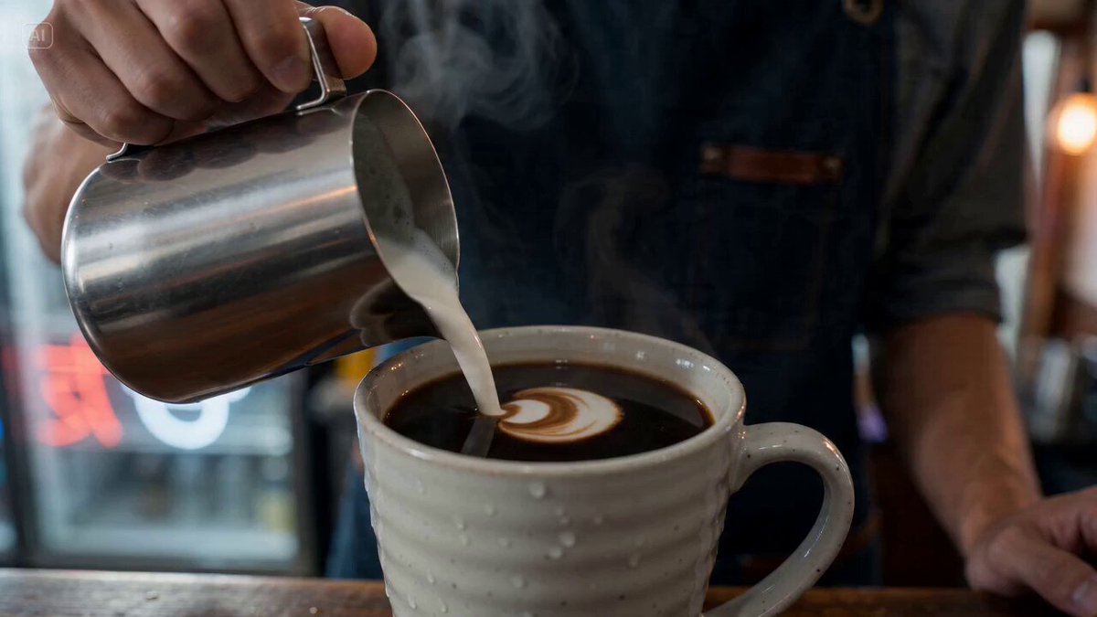 Tokyo Café Barista Latte Art Close-up