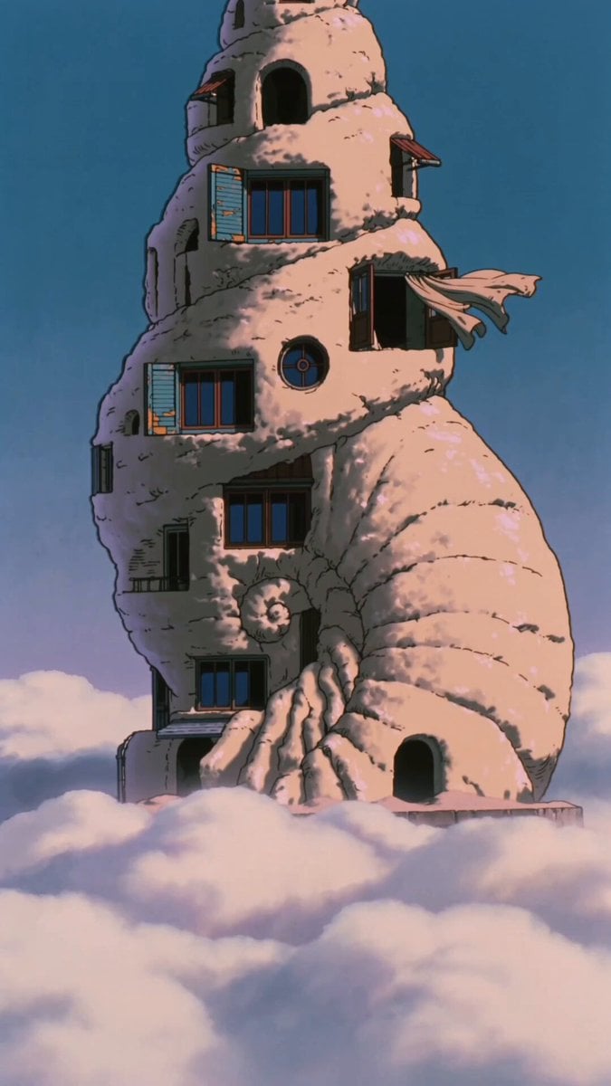 90s Retro Anime Shell Tower Animation
