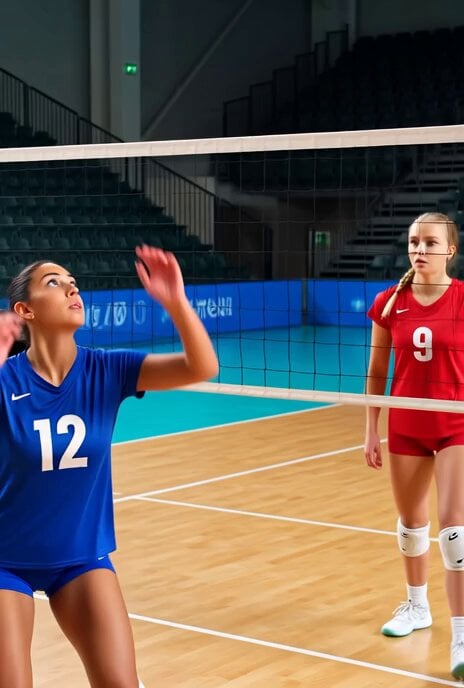 Volleyball Game Zoom Out to TV Screen