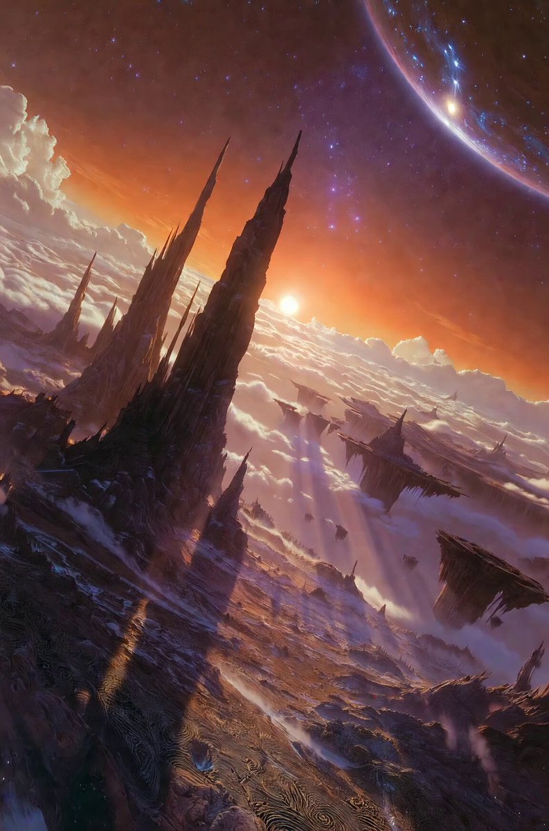 Floating rock spire landscape