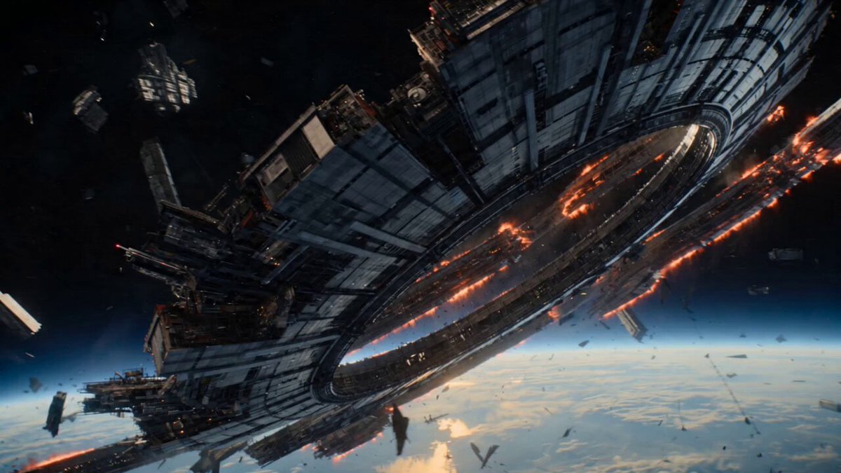 Futuristic Collapsing Orbital Ring Chase