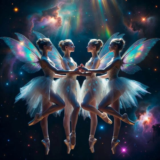 Fairy Ballerinas in Space Video Prompt