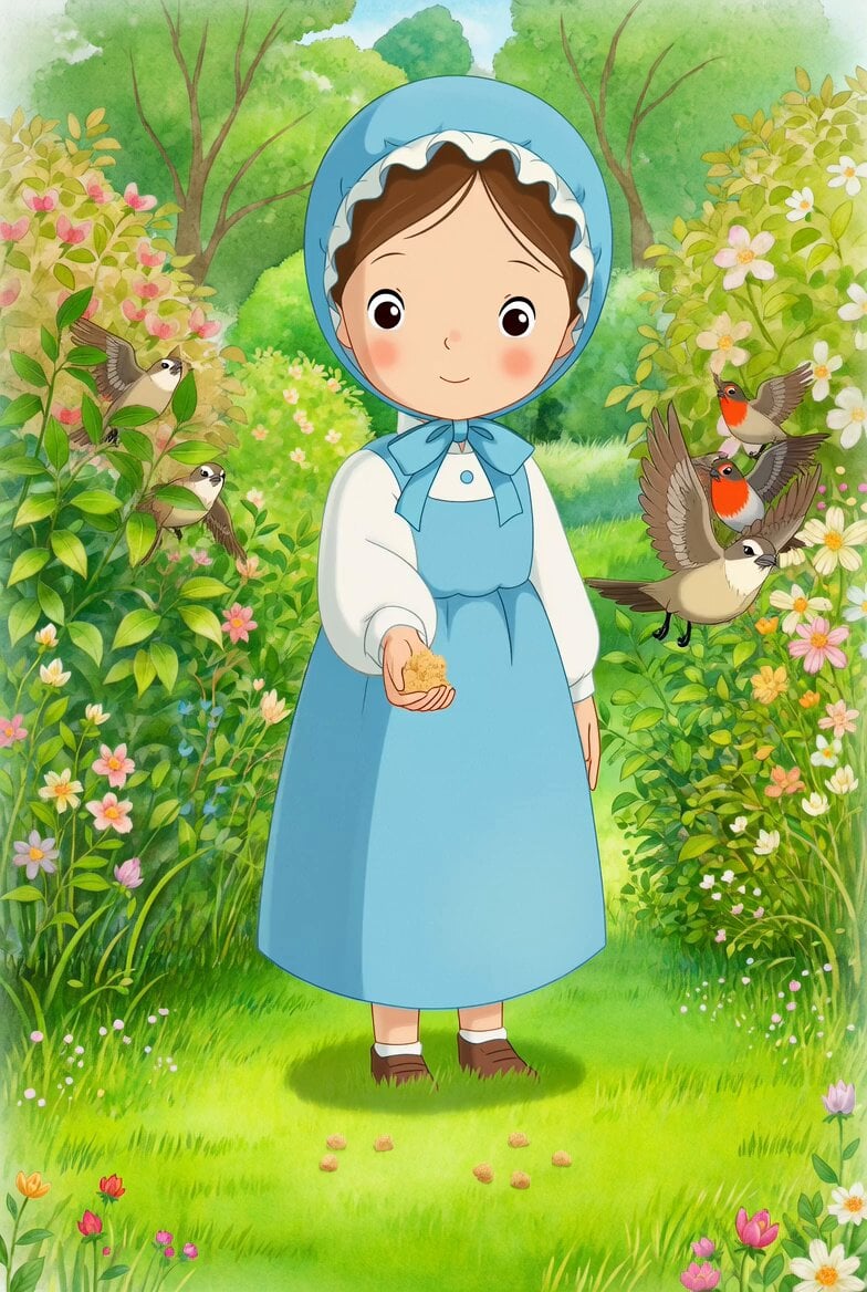Kate Greenaway Garden Watercolor