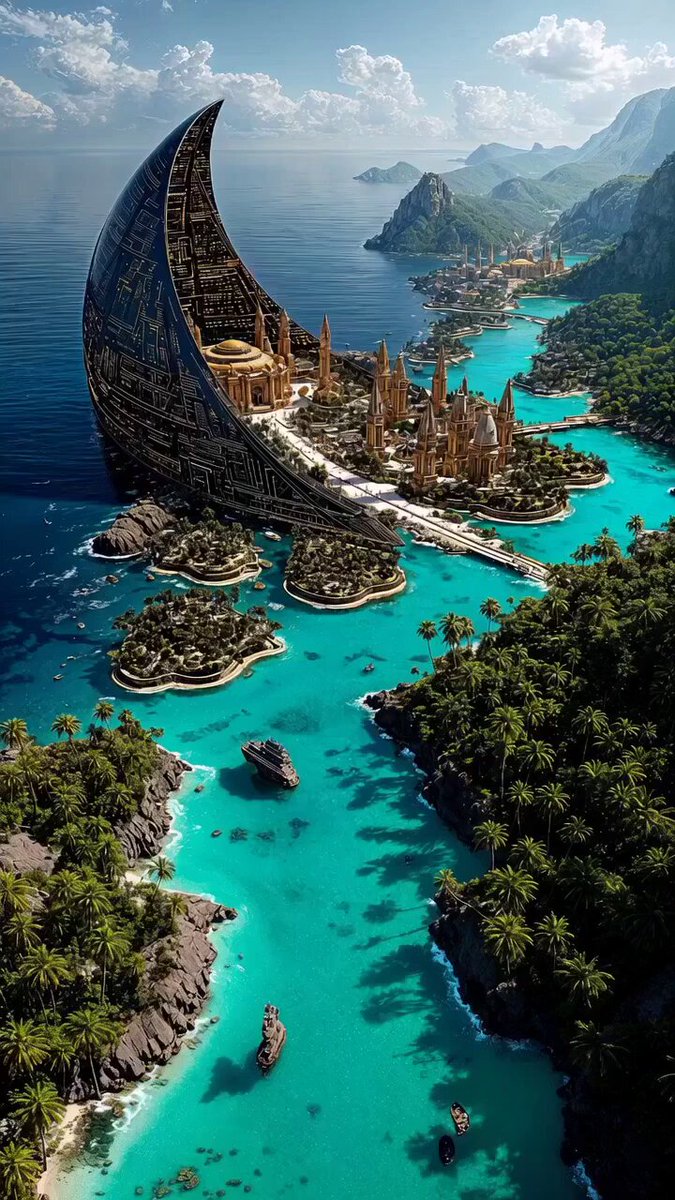 Futuristic megastructure city prompt