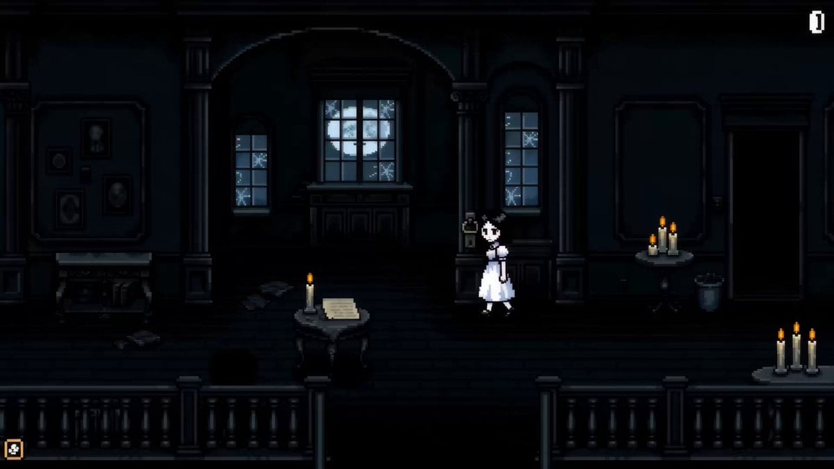 Pixel Art Horror RPG Gameplay Scene