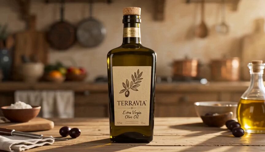 3D Realism Olive Oil Ad Prompt