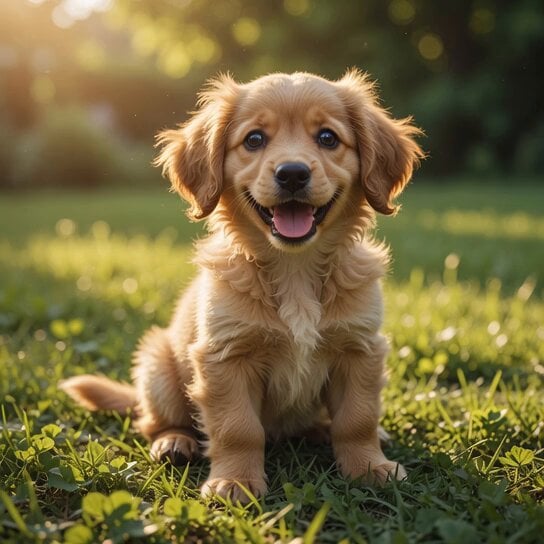 Fluffy Puppy Sunny Lawn Video