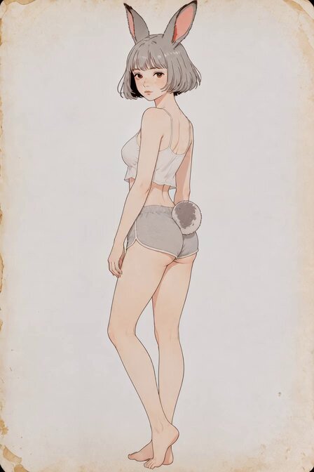 Anime Girl Character Spin and Smile