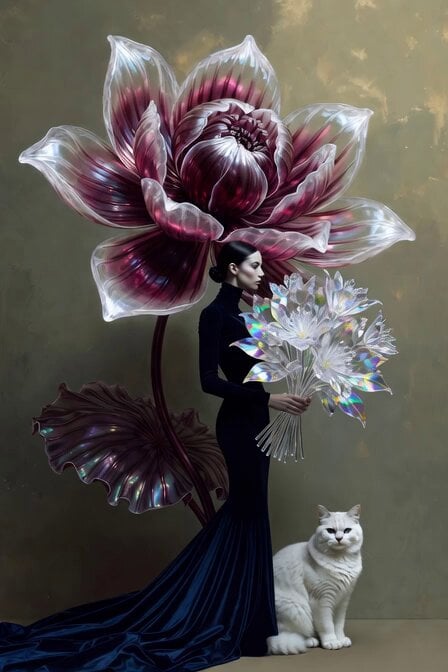 Surrealist Fashion Crystal Lotus