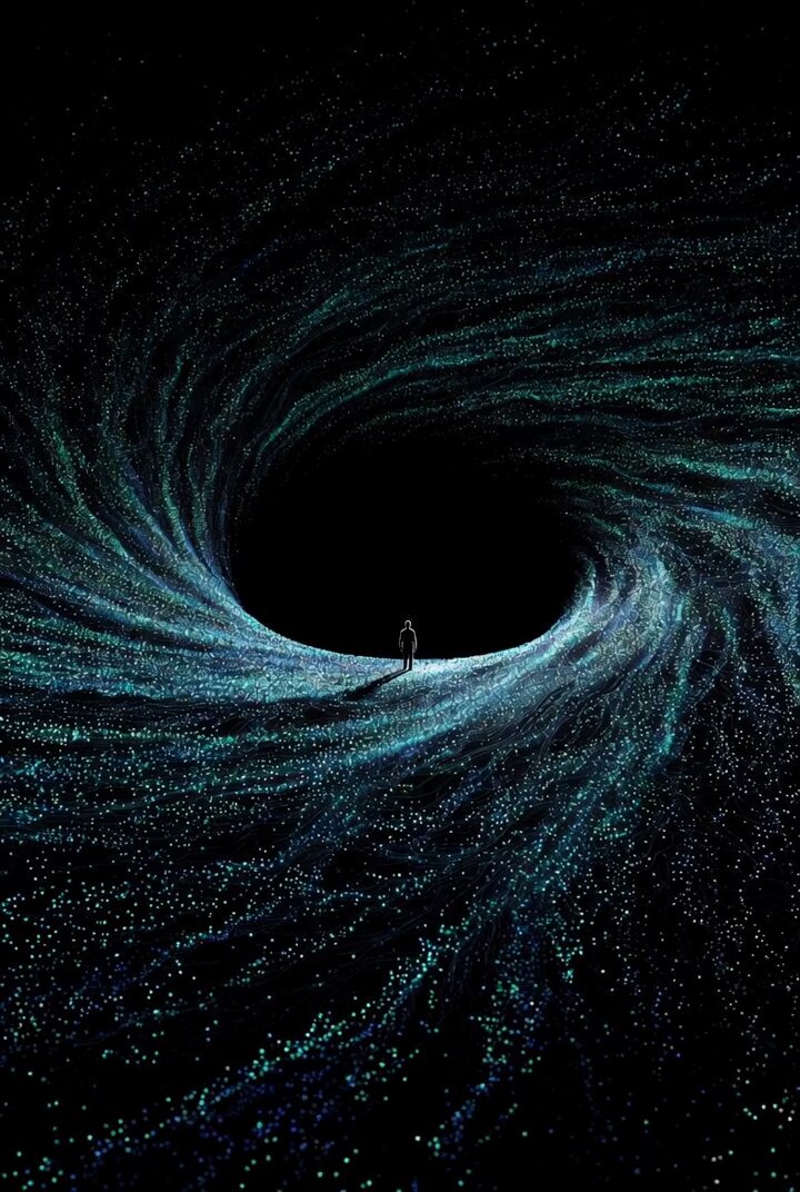 Concentric Rings Flowing Around a Black Void