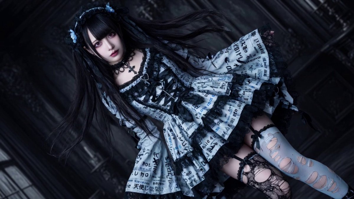 Light Blue Gothic Subculture Fashion