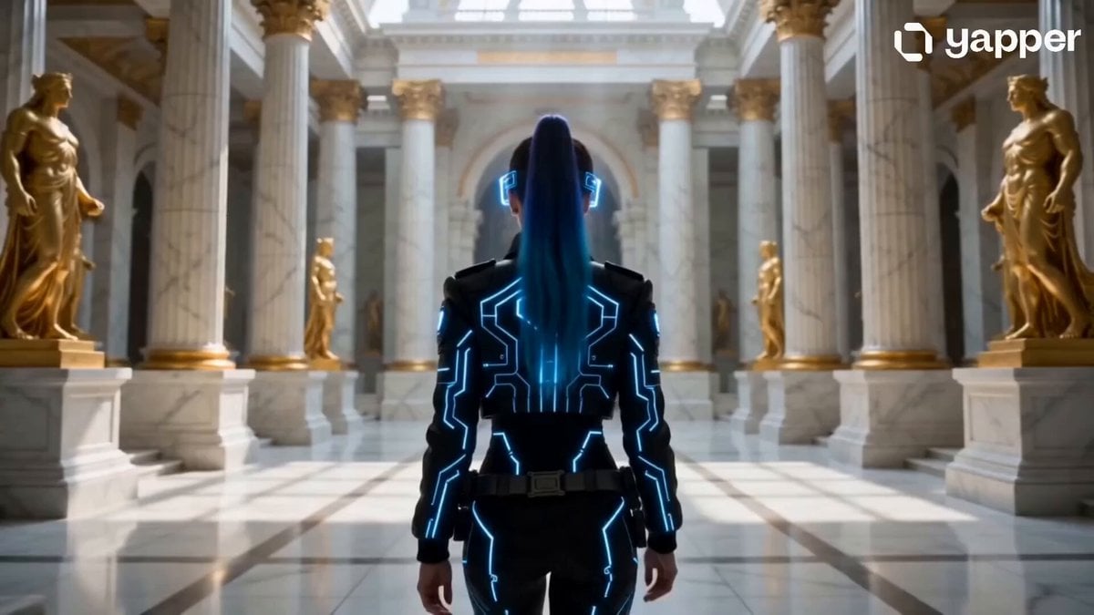 Cyberpunk Woman in Royal Palace