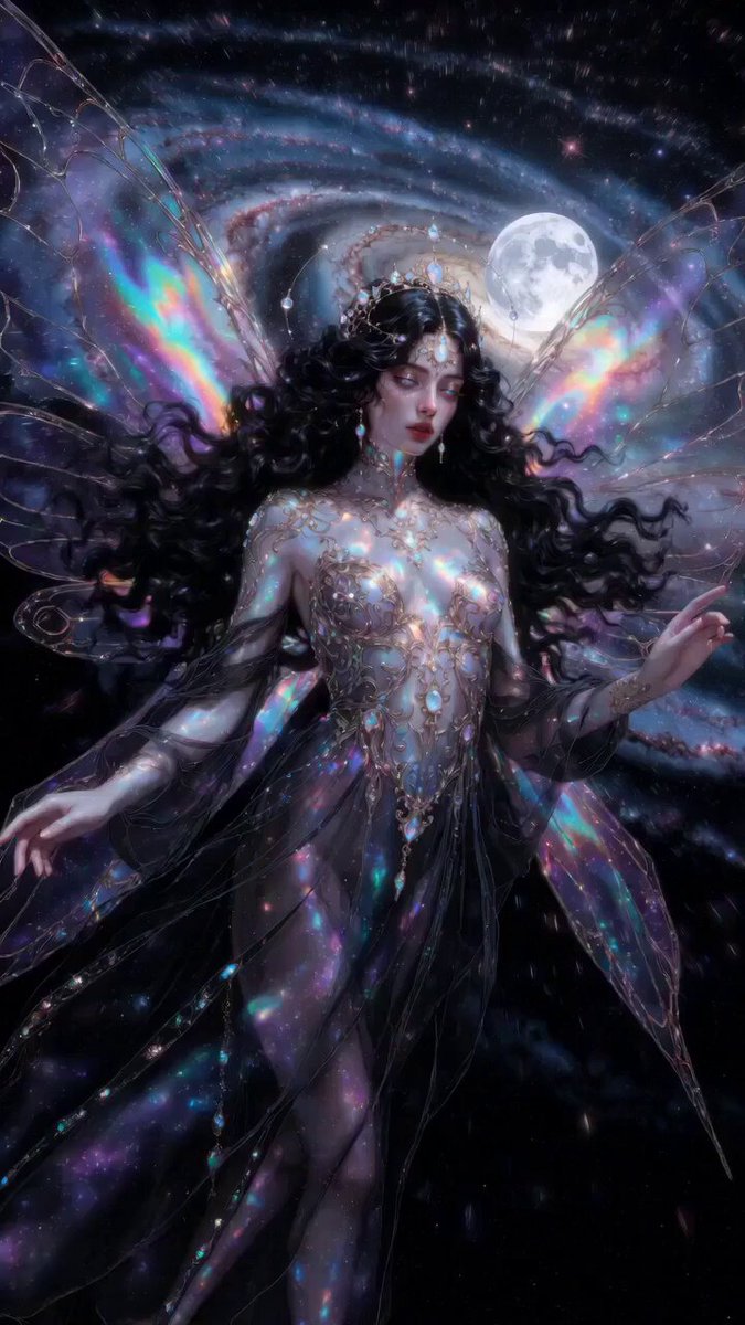 Ethereal dark fairy goddess cosmic video