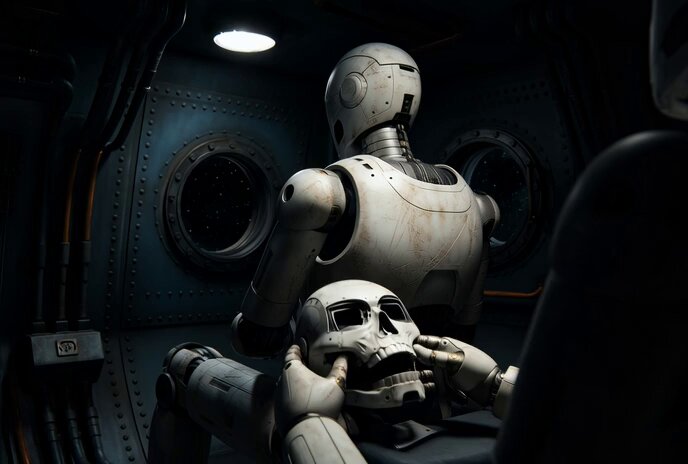 Photorealistic IMAX Sequence of a Robot Assembling its Faceplate