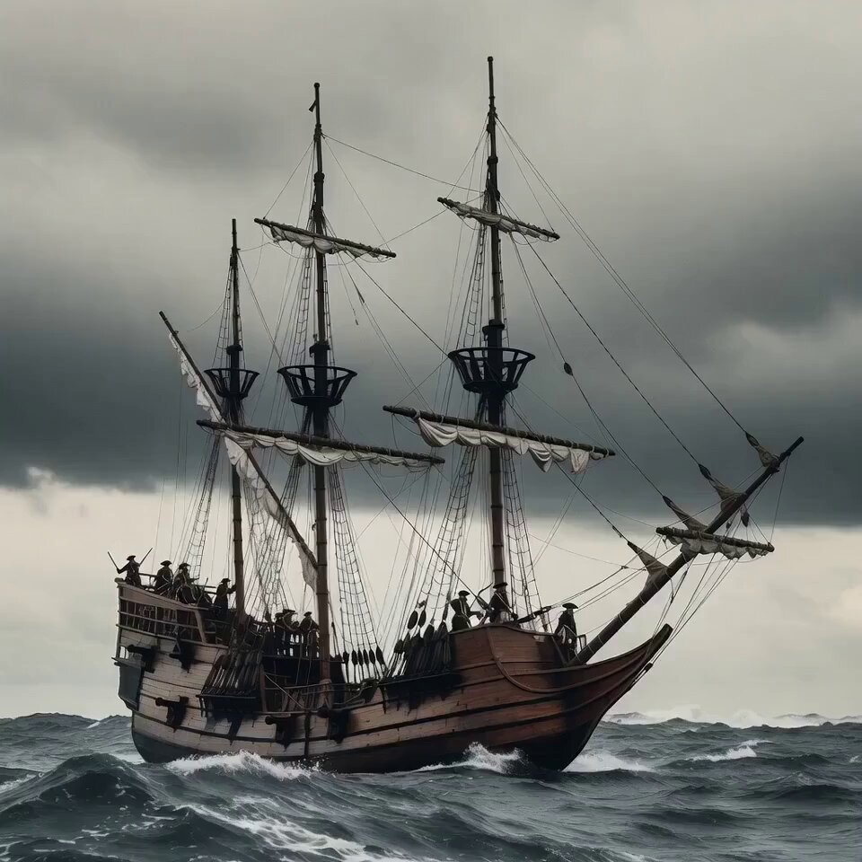 Pirate Ship Storm Scene