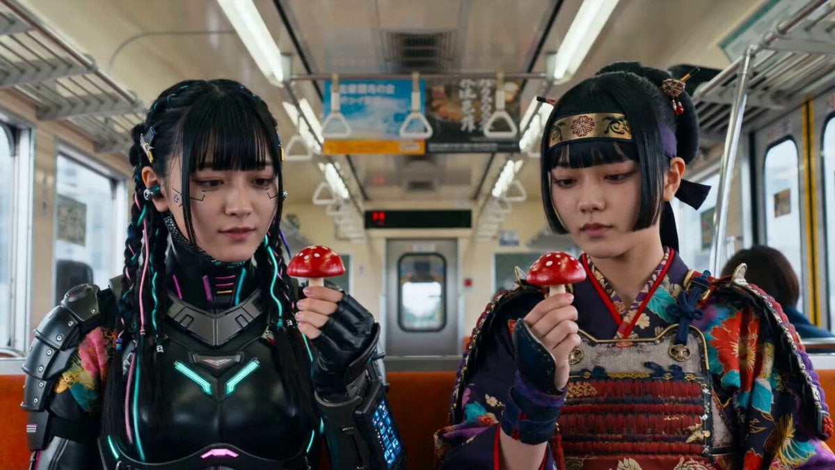 Mushroom and Flower Superpowers on a Train