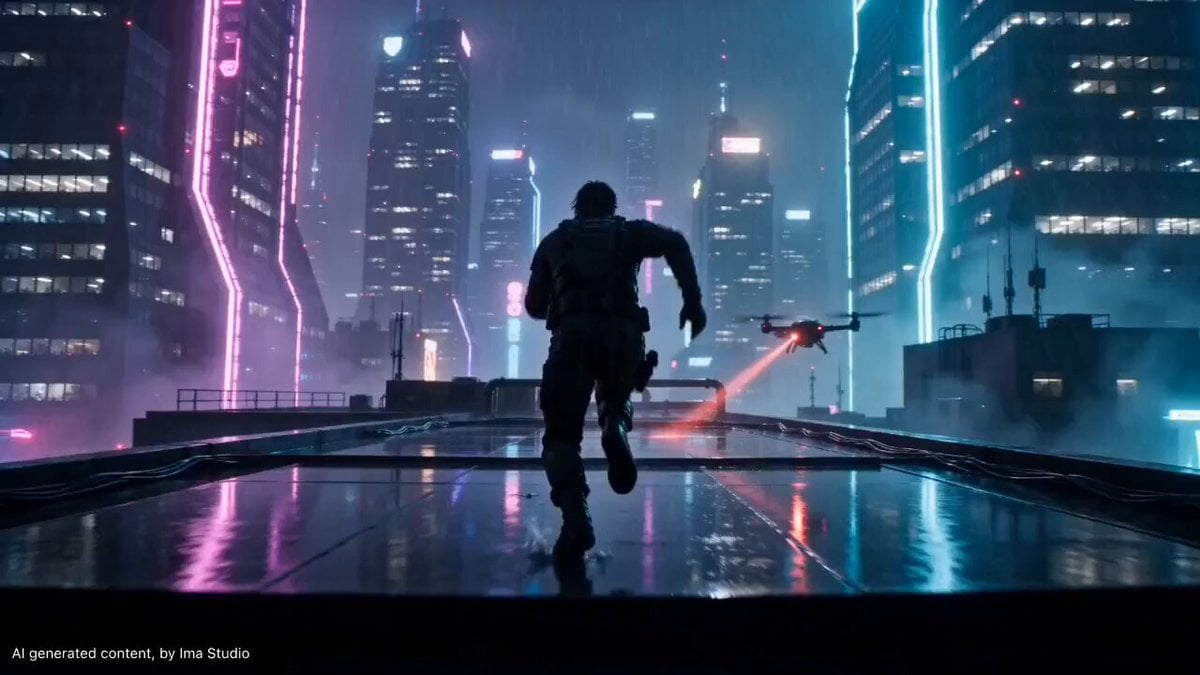 Cyberpunk Rooftop Parkour Chase