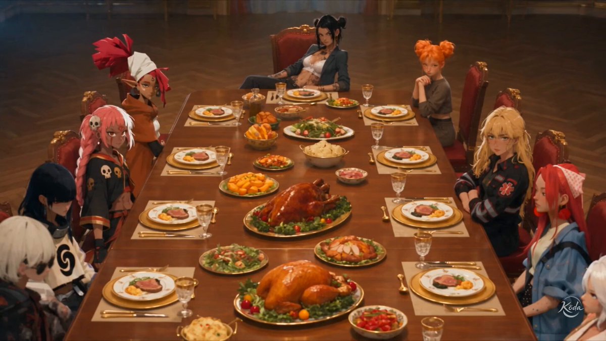 Multi-Character Family Dinner Scene