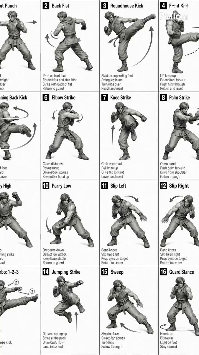 Sequence and Movement Instruction for Martial Arts Video