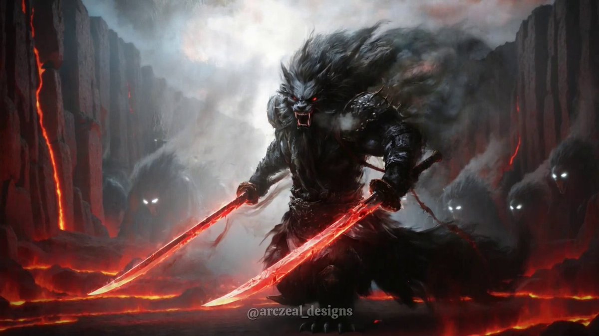 Grok Imagine video prompt for a werewolf demon hunter movie trailer