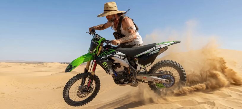 Motocross Backflip in Sand Dunes