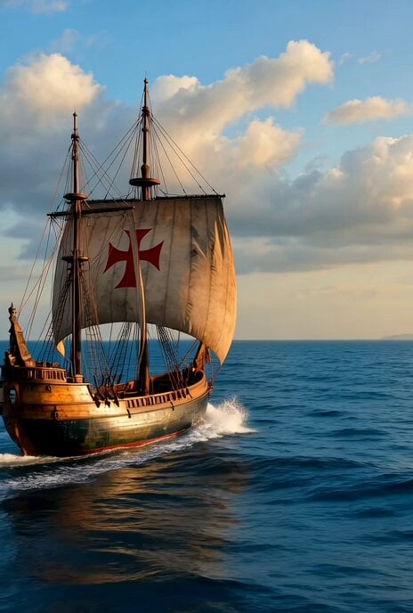 Cinematic 19th Century Caravel Sailing to Rio