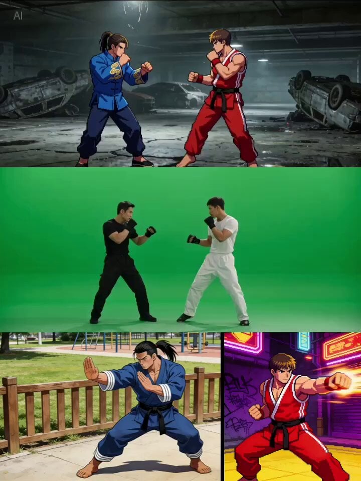 Character Fight with Reference Images and Video Prompt