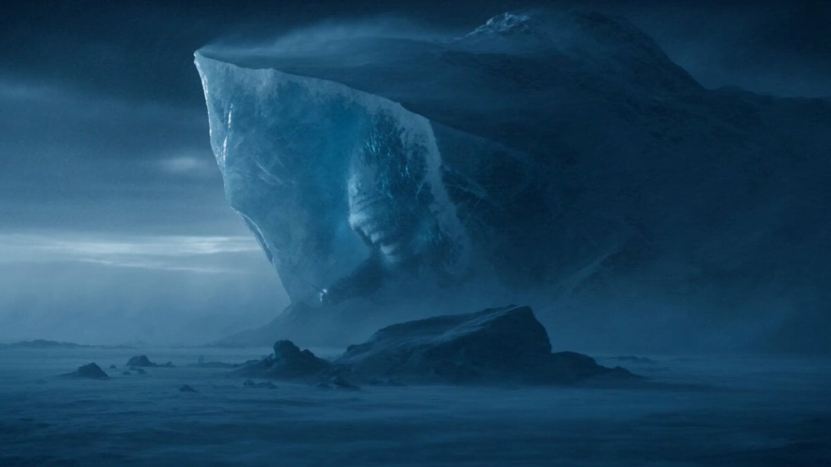 Arctic Titan Awakening Dark Fantasy Prompt