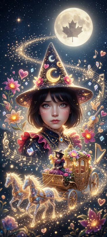 Magical Witch in Flower Carriage