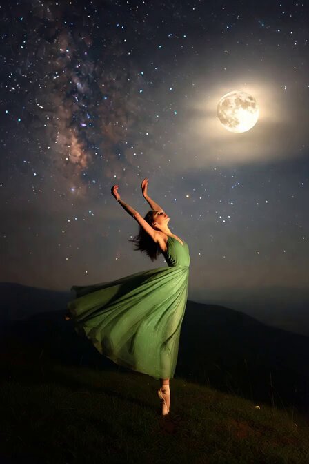Moonlit Ballerina Hilltop Dance