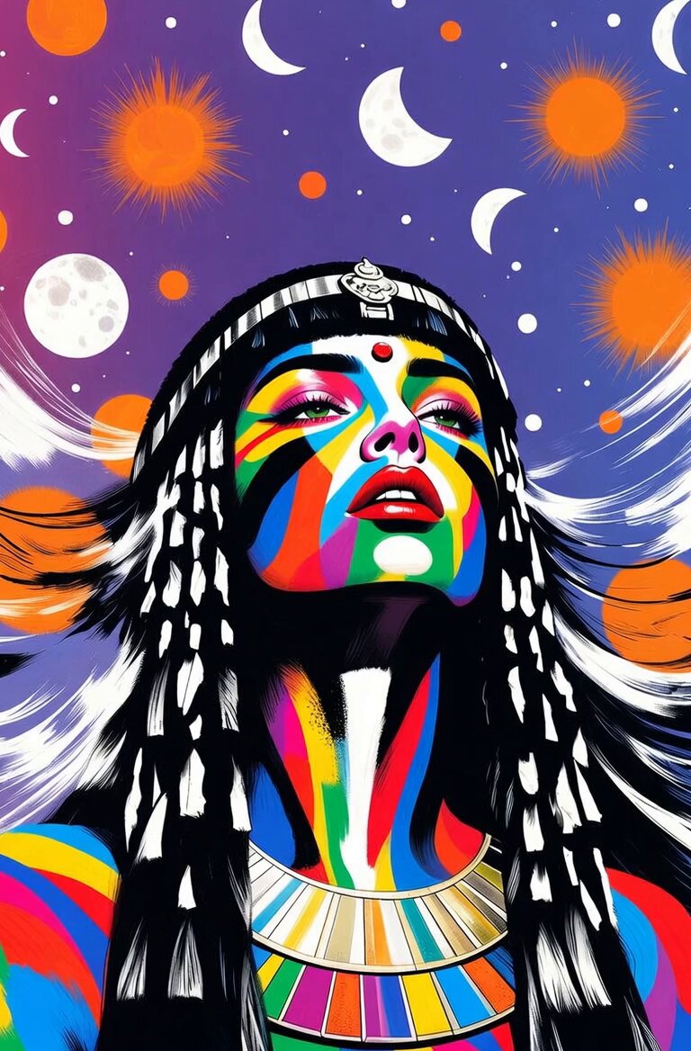 Cleopatra Dancing with Sun and Moon