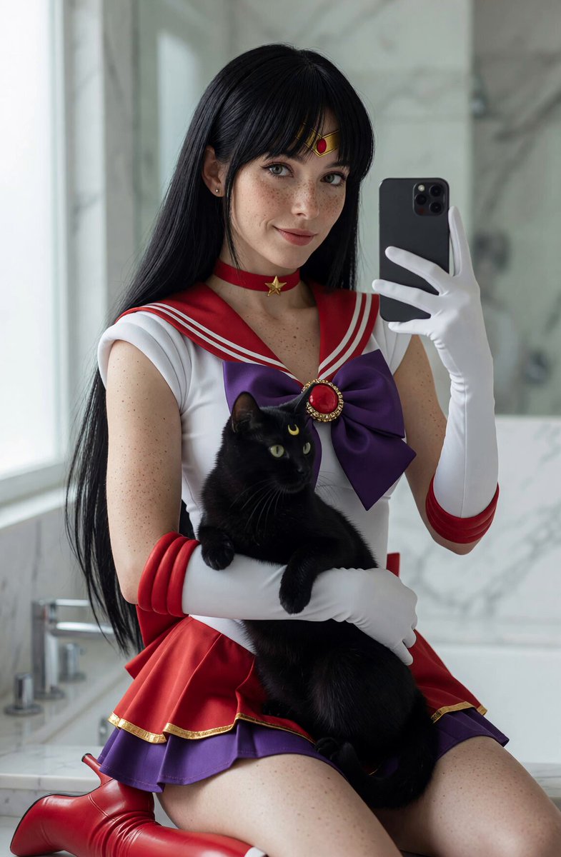 Sailor Mars Realistic Mirror Selfie