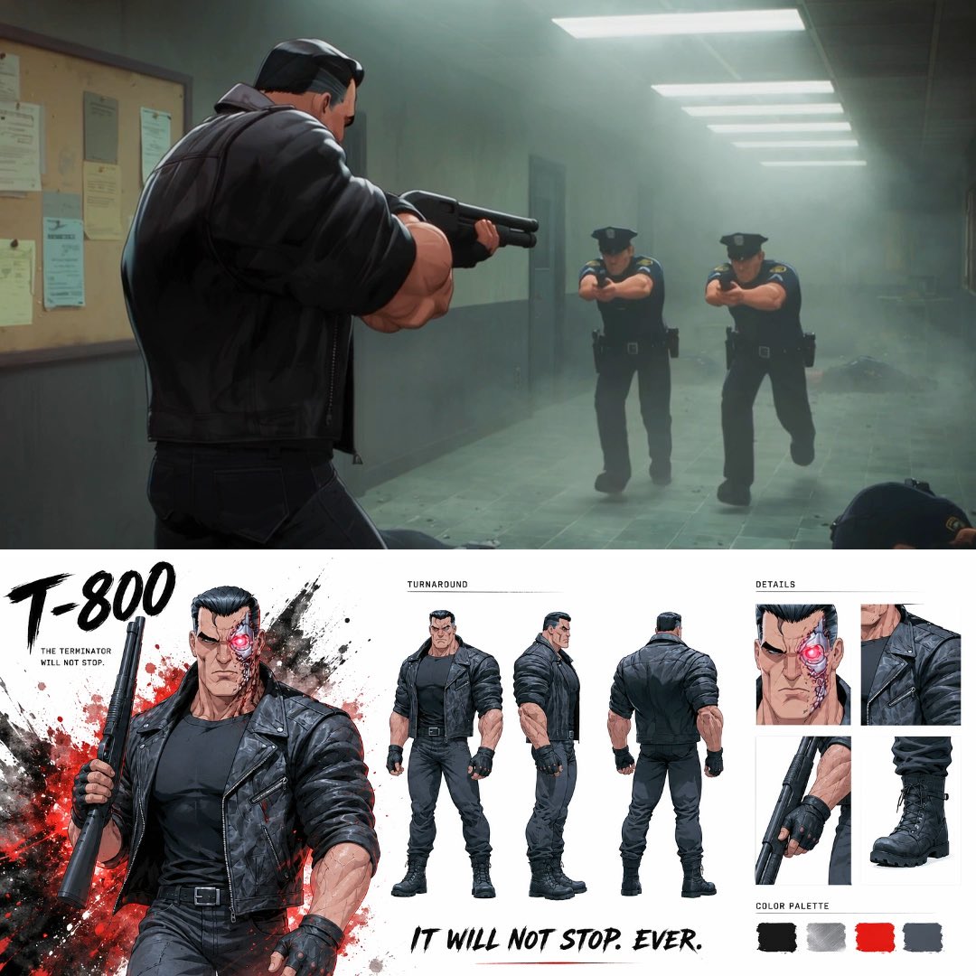 Noir Anime Police Station Interior